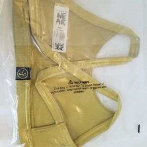 Zumba Metallic Gold Open Back Bra, new in packaging Spicy (S)